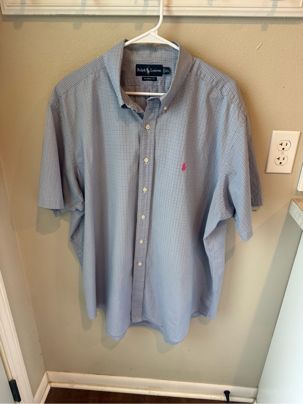 Polo by Ralph Lauren Light Blue Check Short-Sleeve Button-Down Shirt